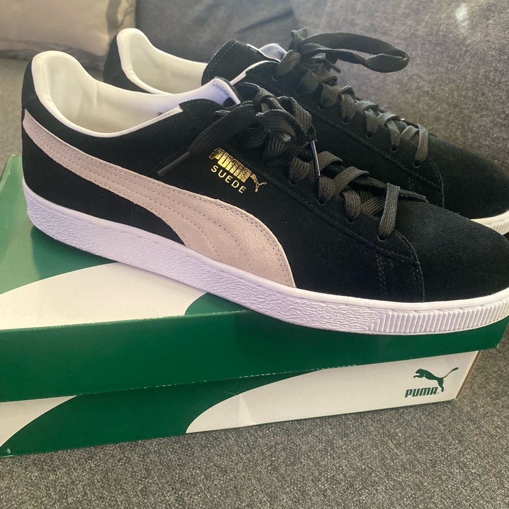 Puma Black and Cream Suede Classic +